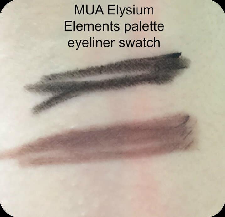 mua elysium elements eyeliner swatch