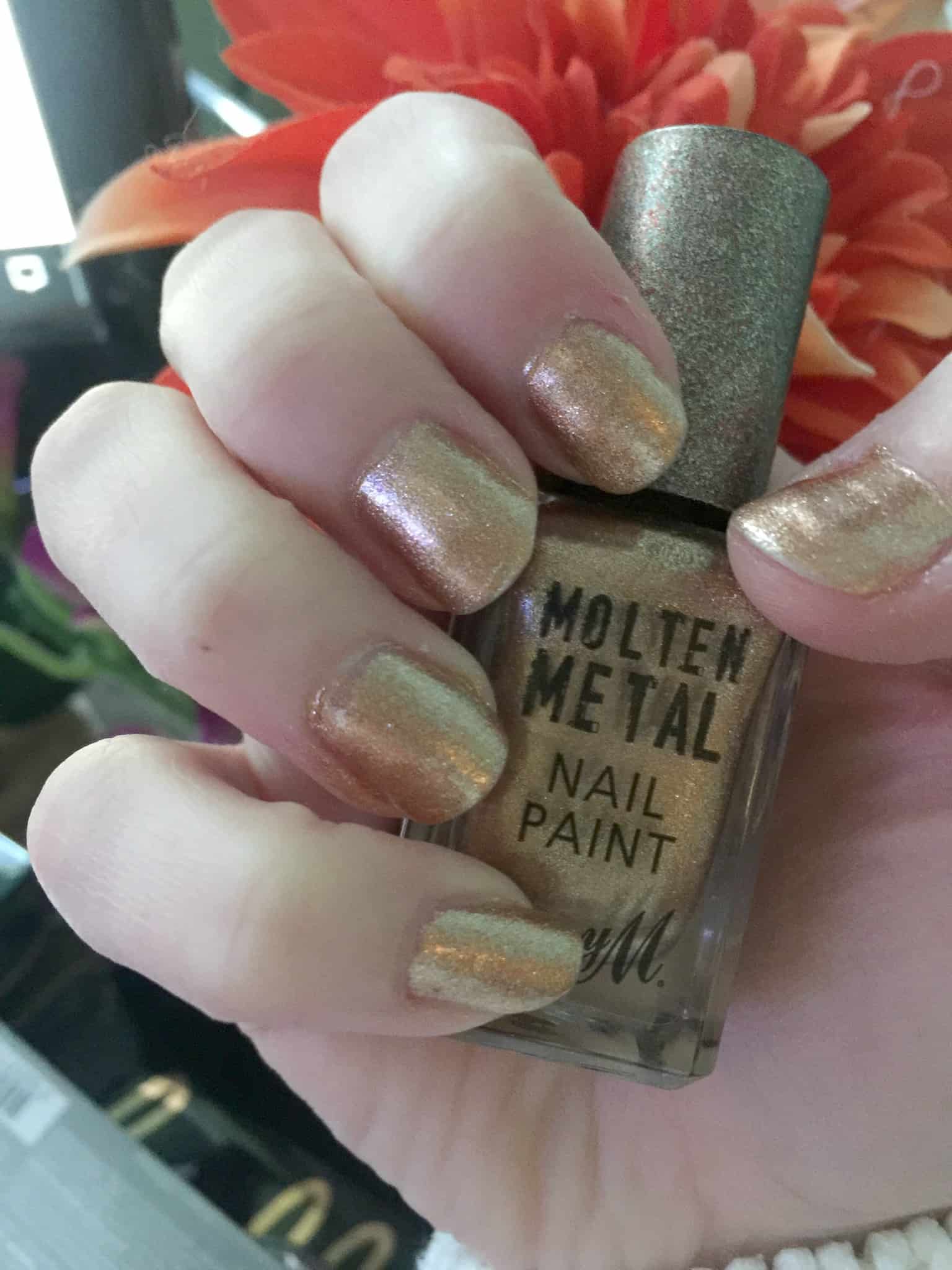 barry m molten metal bronze bae nail varnish on