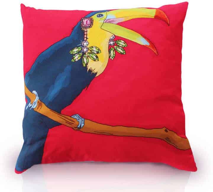 toucan printed cushion