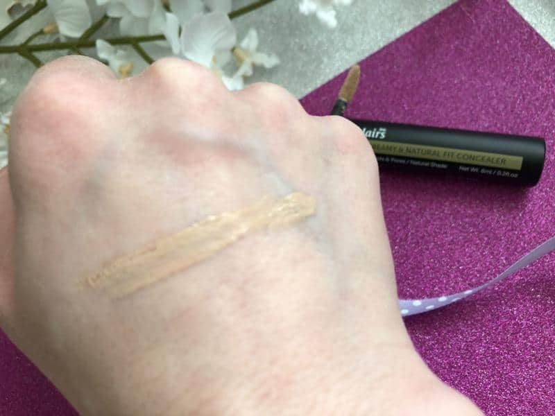 Testing Korean beauty Klairs concealer natural swatch