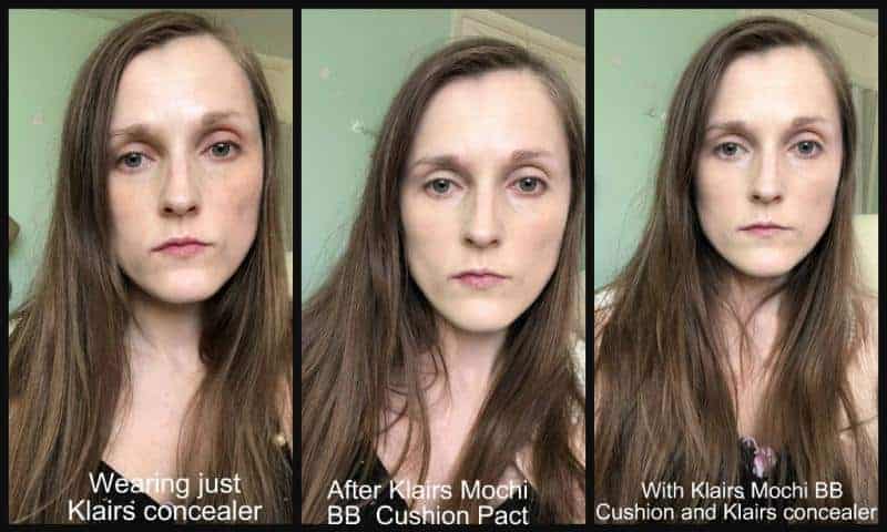 klairs mochi bb cushion pact cream before and after
