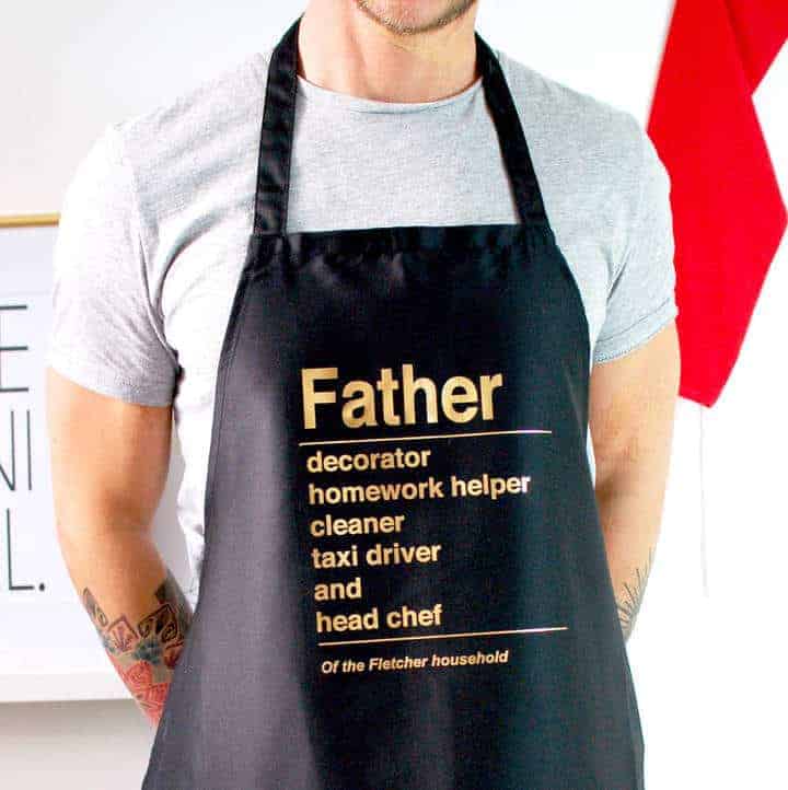 father's day 2018 gift list made with love personalised apron