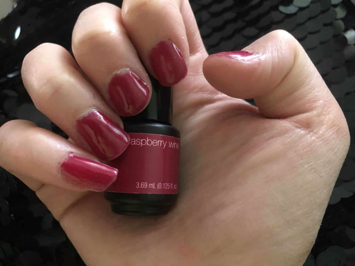 sensationail peeloff strip gel raspberry gel polish