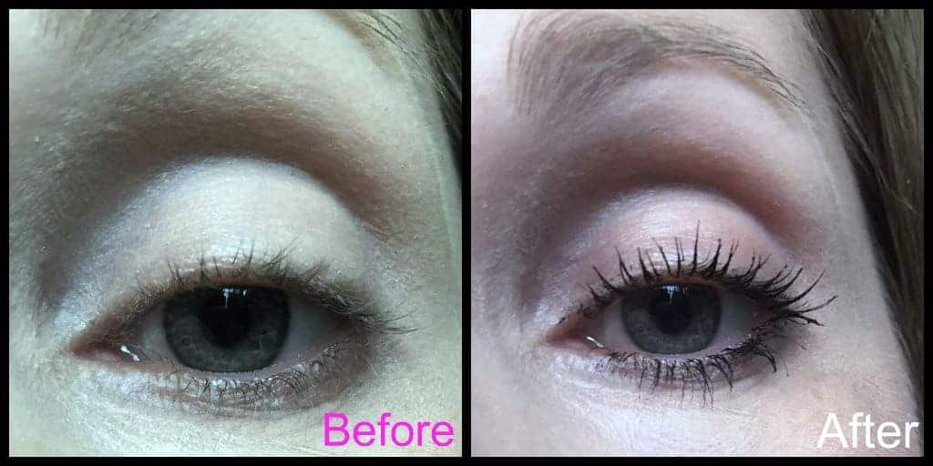 Get the ultimate false lash look with Smashbox Super Fan Fanned out mascara before and after