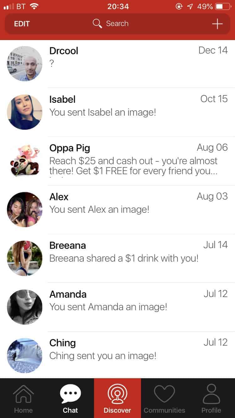 The money making app that pays you to share a selfie chat