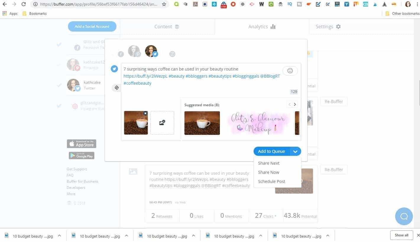 Buffer is the social media manager which will transform your blogging schedule