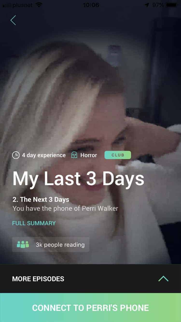 the next 3 days storytelling app