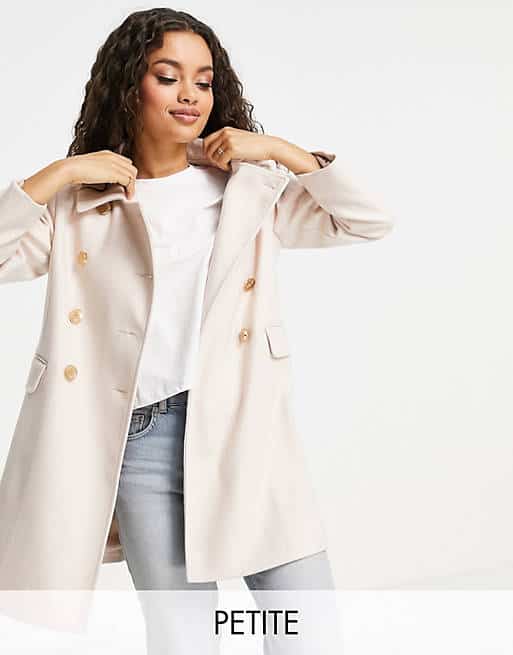 miss selfridge petite dolly coat in pink