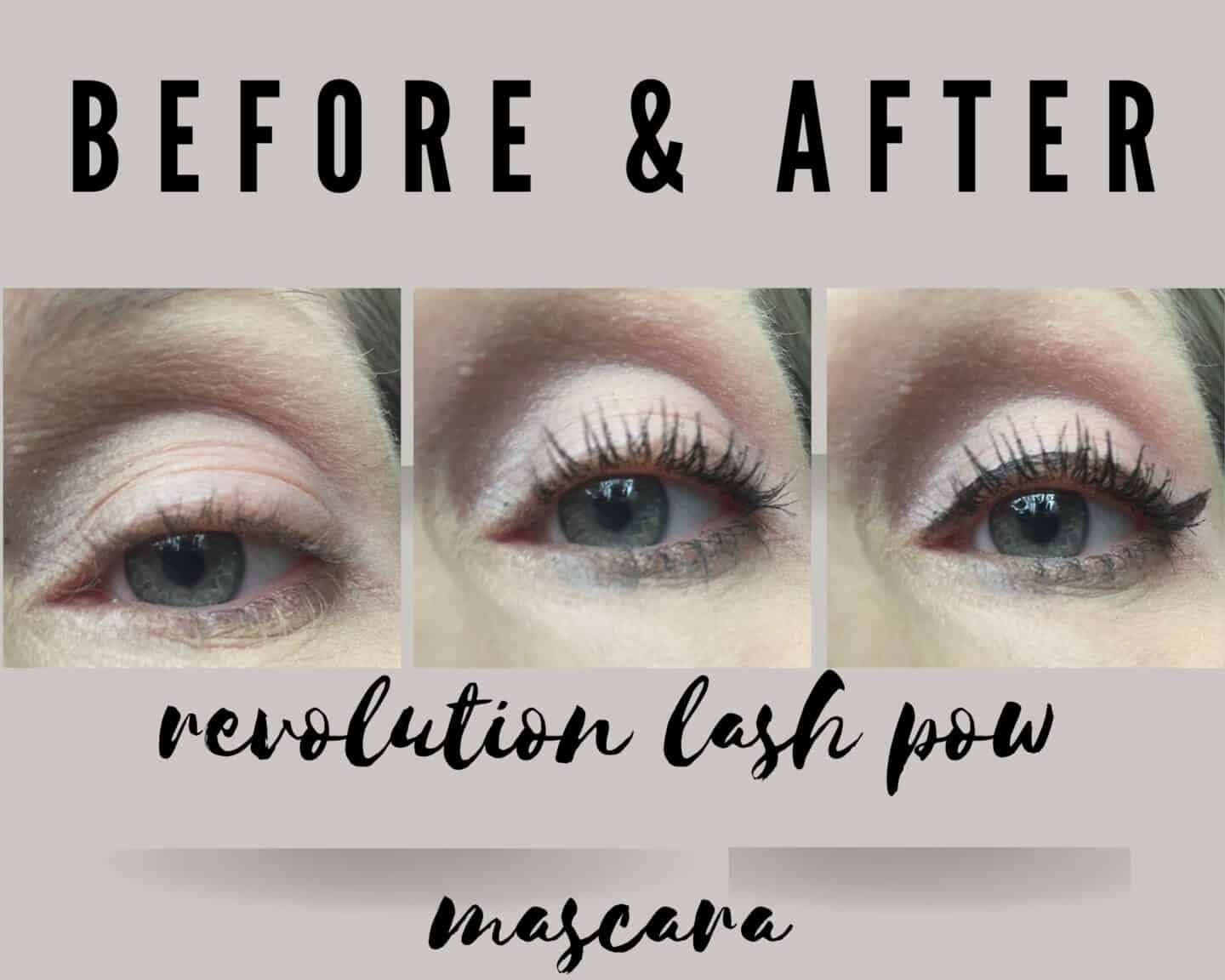 Before & After revolution lash pow mascara
